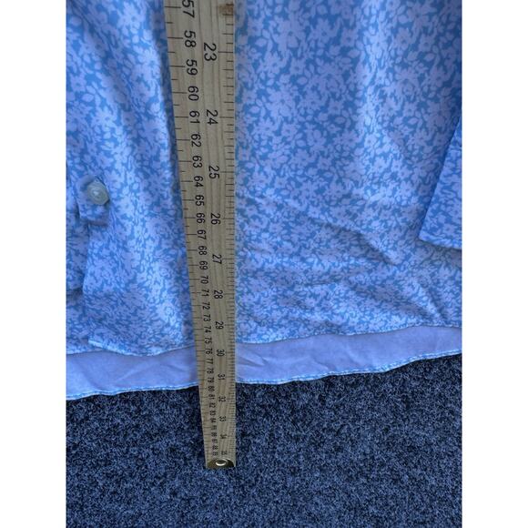 J Ferrar Mens XL PolyCotton Slim Stretch Floral Long Sleeve Button Up Shirt - Picture 4 of 7